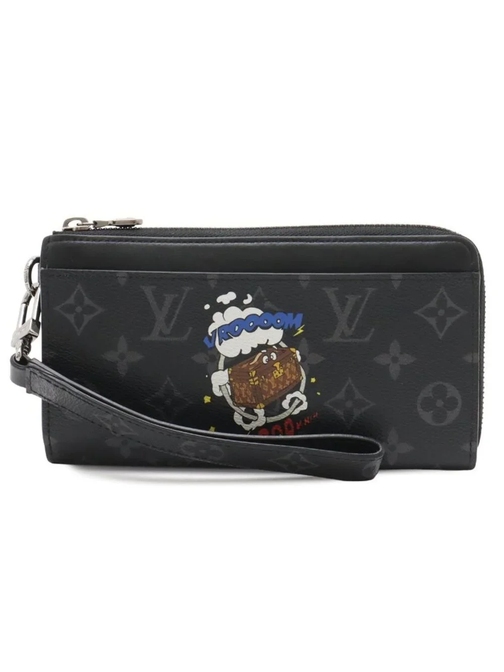 Louis Vuitton Monogram Eclipse Zippy Dragonne L-shaped Zipper Wallet Trunk